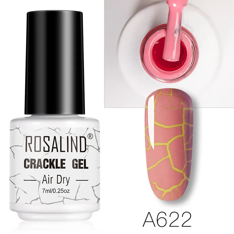 ROSALIND трещина гель лак для ногтей расширение цвет база лак для ногтей Гибридный маникюрный набор для УФ Led база верхнее покрытие Полупостоянный - Цвет: RTA622