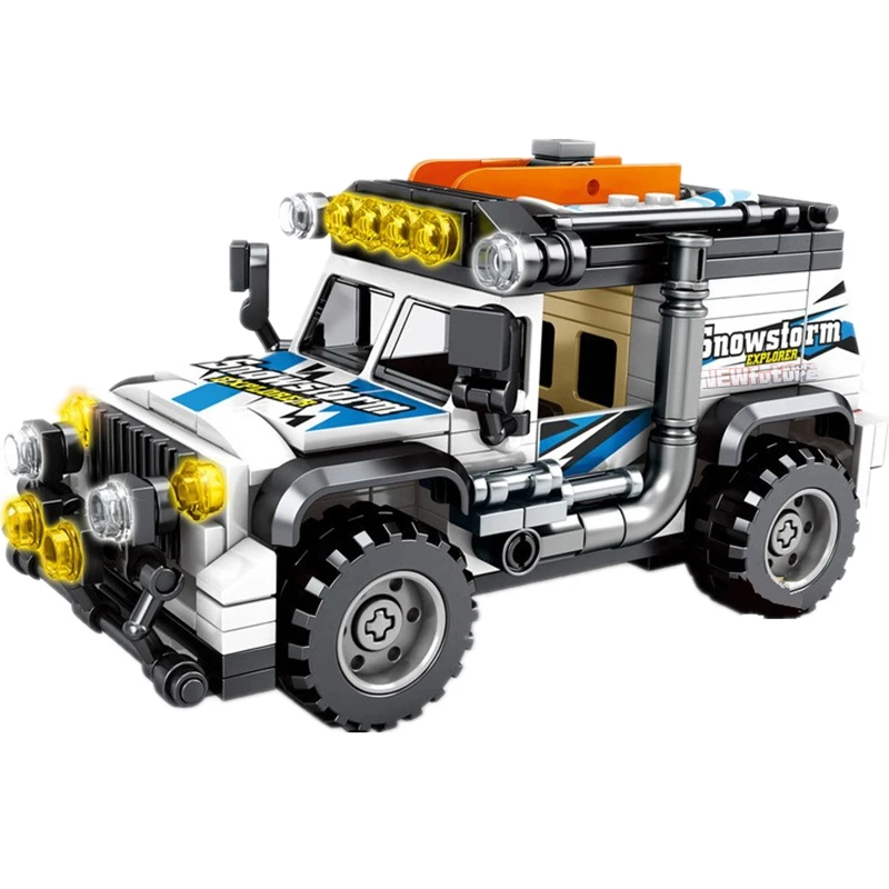 2021 Beach Skateboard Camp Off-Road Pickup Trucks SUV High-Tech Supercar Car Sports Building Blocks Bricks Kits Classic Model | Игрушки и