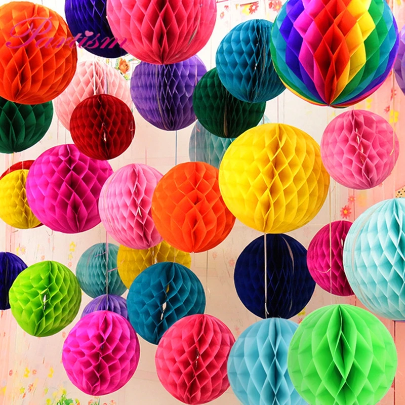 10PCS 4''(10cm) Tissue Paper Lantern Honeycomb High Quality Ball For Home Garden Wedding & Kids Birthday Party Decorations