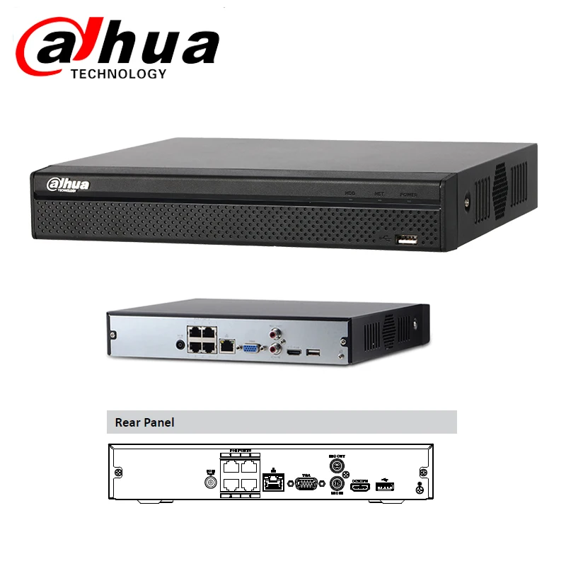 Dahua 4+ 4 CCTV комплект безопасности NVR NVR2104HS-P-4KS2 4CH 4K сетевой Vedio рекордер 4MP IP камера IPC-HDW4433C-A POE Встроенный микрофон