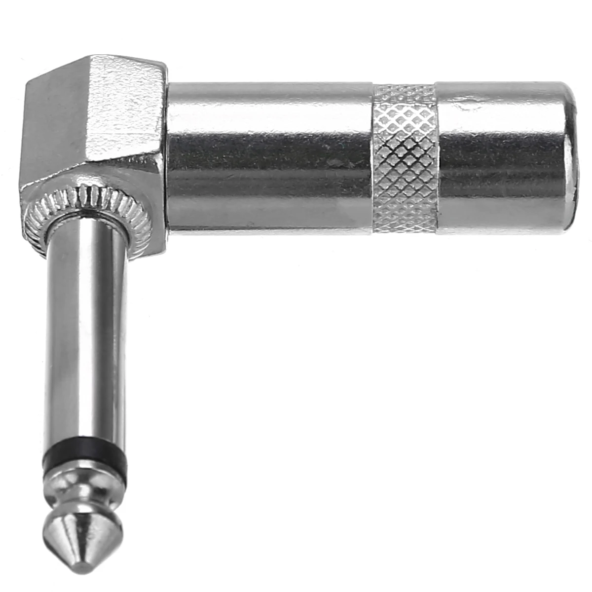 1/4" 6.35mm Speakers Phone Plug Nickel Plated 4pcs High Quality Guitar Audio Jack Right Angle Male Mono Connector