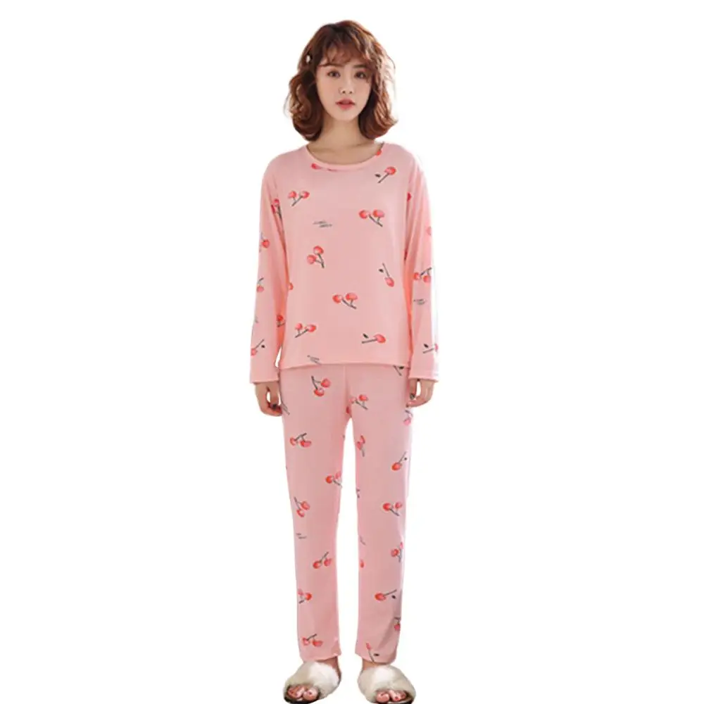 Пижама оптом, наборы, весна-осень, женский кардиган, пижамный комплект с длинным рукавом, милая мультяшная Пижама, Прямая поставка - Цвет: as picture
