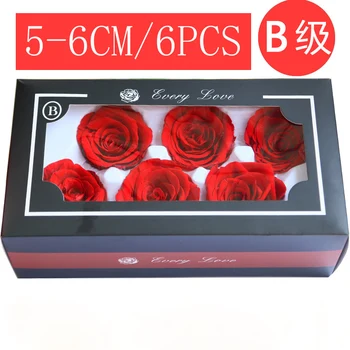 

6pcs/Box Preserved Rose Flowers Immortal Rose Head 5-6cm Diameter Level B Wedding Romantic Home Art Flower Decoration Material