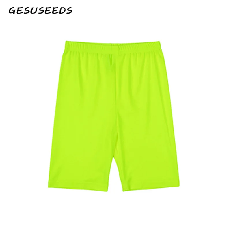 

Neon green yellow biker shorts orange black high waisted shorts casual elastic shorts vintage reflective short mujer