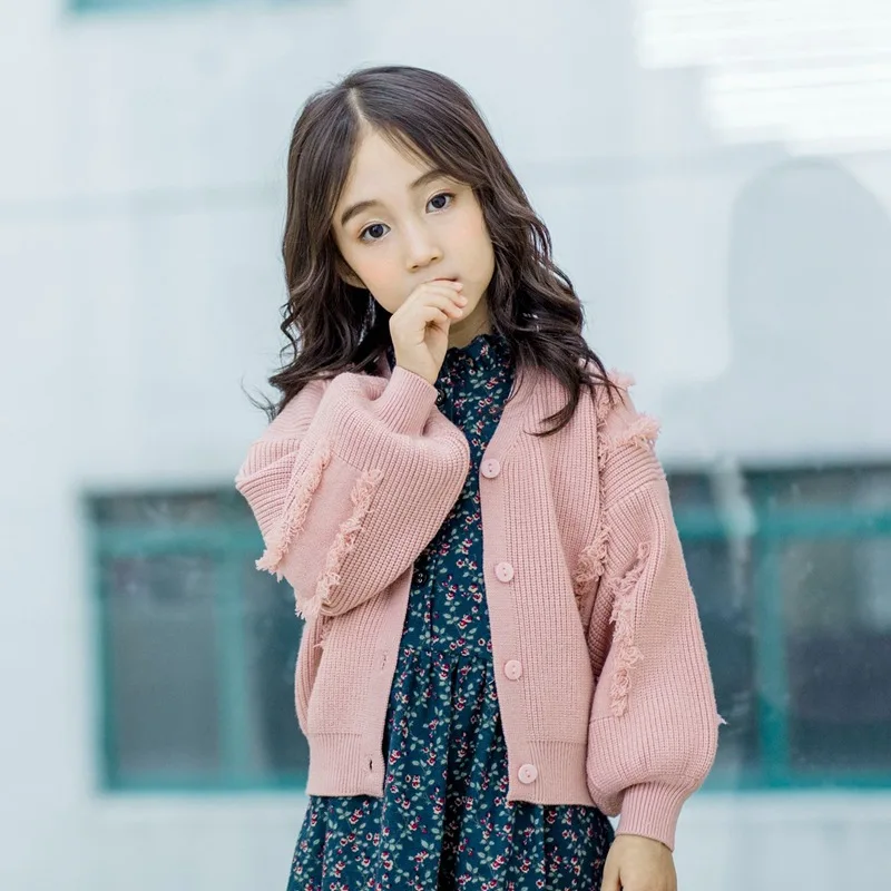 

2018 Autumn New Style Kids' Sweater Korean-style GIRL'S Knitted Shirt Children Cardigan Coat Fashion-M006