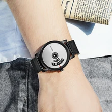 WLISTH Reloj de pulsera creativo para hombre, cronógrafo de cuarzo, resistente al agua, con espejo Hardlex, a la moda