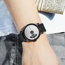 WLISTH Reloj de pulsera creativo para hombre, cronógrafo de cuarzo, resistente al agua, con espejo Hardlex, a la moda