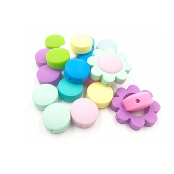 

50pcs/lot Silicone beads Round Shape Baby Teething nursing DIY Crafts teething chew Beads Clips Soother Chain Accessories Toy