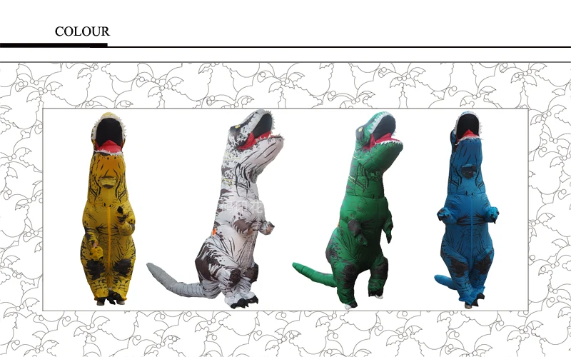 Inflatable Dinosaur T REX Costumes for Kids Blowup Dinosaur Carnival Halloween Mascot Dino Cosplay Costume Party (2)