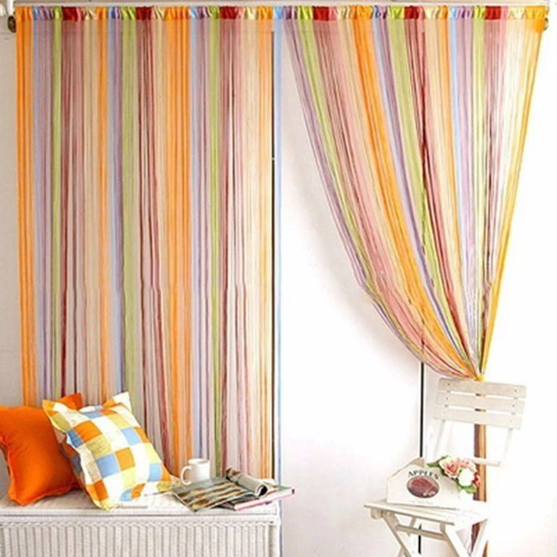 New Mixed colour Multi-color Optional 100CMX200CM Thread Line Curtains for Living Room Door Wall Window Panel Tassel Curtain
