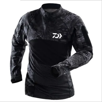 

New Men Outdoor Sport Daiwa Fishing Jacket Wear-resisting Anti Uv Camouflage Hiking Fishing Shirts Breathable Fishing Clothes