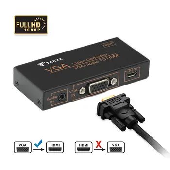 

VGA to HDMI Converter Monitor/PS3/PS4/HDTV/Blue-ray DVD 3.5mm Audio Micro USB Power, HDMI Output, VGA to HDMI Adapter