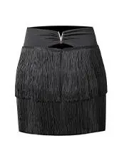 Latein Tanz Rock Mit Fransen - Salsa Tango ChaCha Rock Für Damen