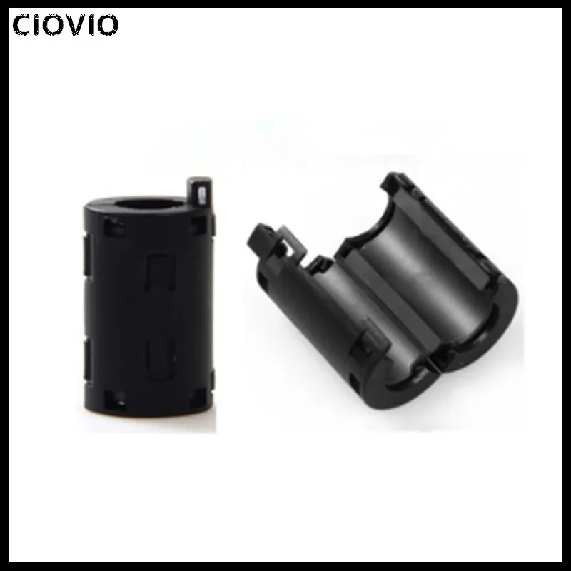 CIOVIO 20Pcs 7mm/9mm/11mm/13mm Clip-On Ferrite Ring Core Noise Suppressor For EMI RFI Clip Cable Active Components Filters