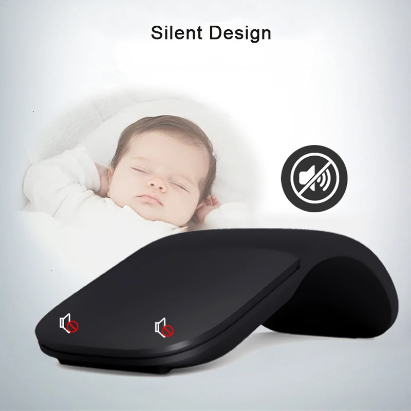 Mouse sem Fio Laser sem Fio Óptico para Microsoft Chuyi Bluetooth Silencioso Arco Toque Rolo Dobrável Ultra Fino Portátil - Imagem 3