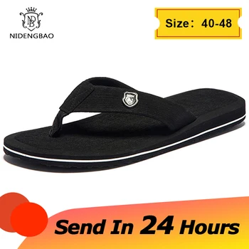 

Brand Men flip flops Summer Beach Sandals Slippers for Men Non-slip Slip-on Flats Shoes Men Plus Size 48 49 50 Sandals Pantufa