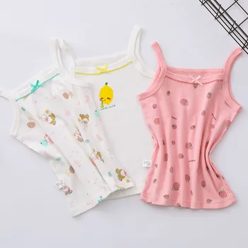 

2020 Baby Girls Outfits Strawberry Cotton Strap Vests Summer Thin Floral Printed Blouse Infant Girl Tops Sleeveless Sling Shirts