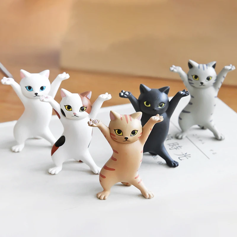Portalápices de gato japonés para niños, juguete de regalo de cumpleaños, levantamiento de pesas, portador de ataúd para gatos, figuras de decoración del hogar, 5 uds.