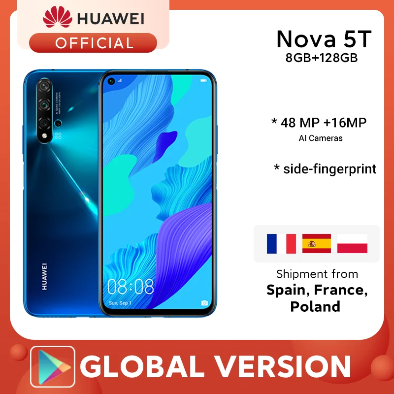 SIMフリー HUAWEI nova5T 128GB/8GB ブラック