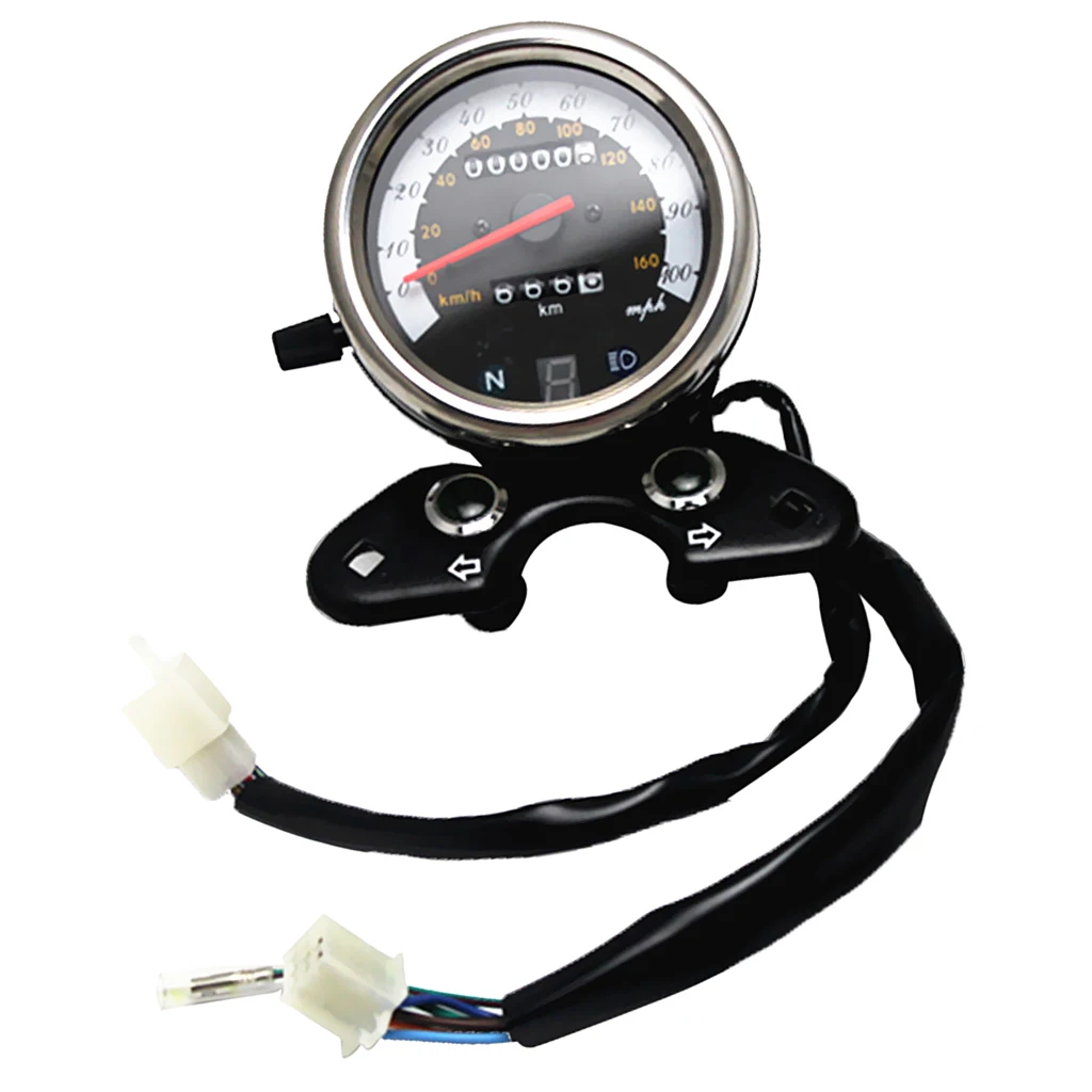 12V Motorcycle Dual Odometer Speedometer Digital Display Indicator Backlight