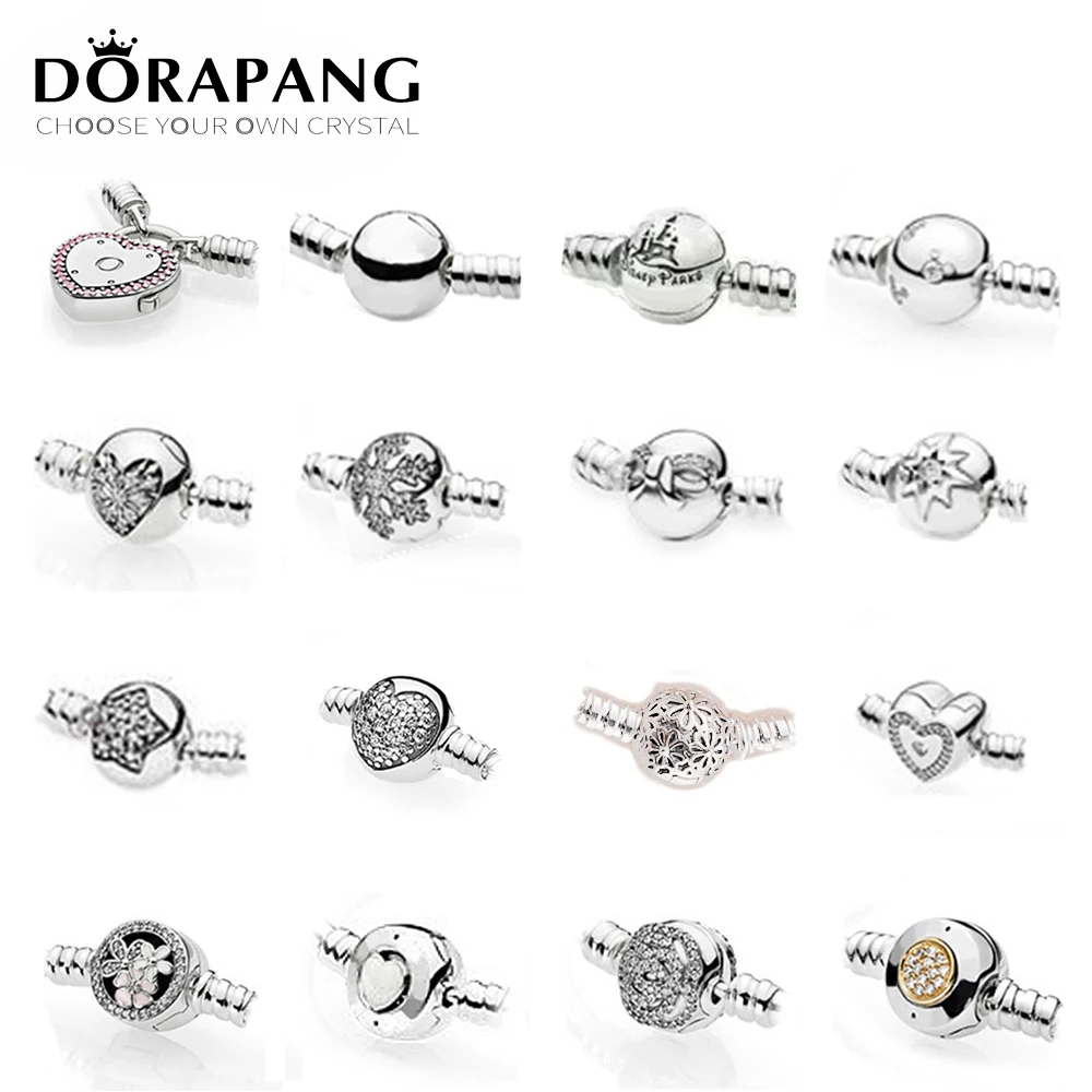 NEW 2018 100% 925 Sterling Silver Classic Basic DIY Bracelet Clip Buttun Chain Head Round Heart Shape Multiple Style Selection NEW 2018 100% 925 Sterling Silver Classic Basic DIY Bracelet Clip Buttun Chain Head Round Heart Shape Multiple Style Selection