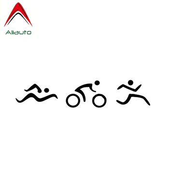 

Aliauto Coolest Car Sticker Triathlon Swim Cycling Run Unique Silhouette Vinyl Decor Reflective Creative Decal,14cm*2cm