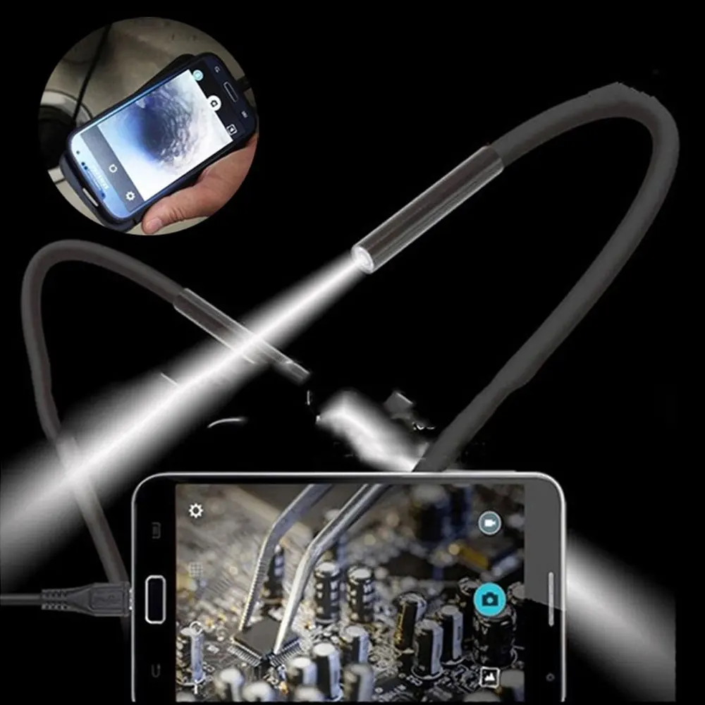 Инструмент для ремонта бороскоп Камера Эндоскоп для Android/PC микро USB эндоскоп 1 м Труба Змея труба осмотр водонепроницаемый 7 мм видео