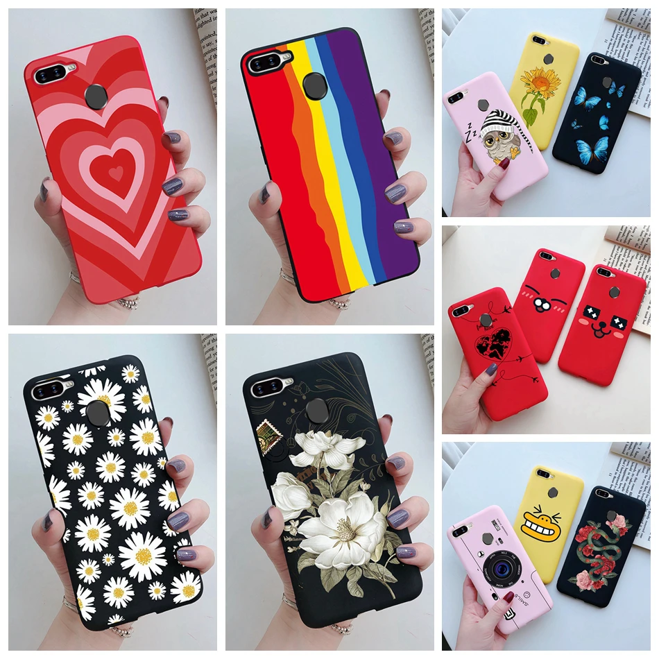 Candy Silicone Cartoon Case For OPPO A5S AX5S A7 2018 AX7 A7N A12 Back Cover Soft Love Heart Phone Cases For OPPO A 12 A 5S Case cases for oppo black