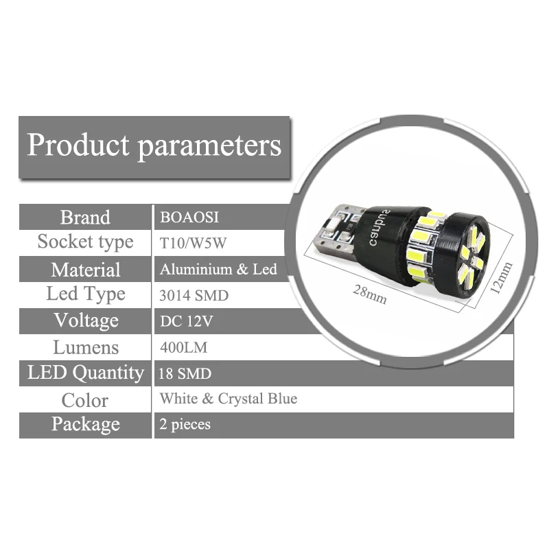 2x T10 3014 SMD 18 светодиодный W5W сигнализирующий фонарь просвет светильник для Land Rover v8