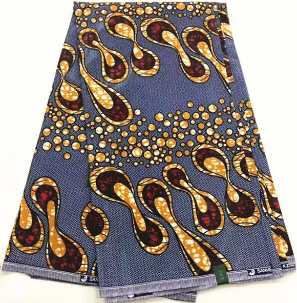 Африканская ткань java восковая печатная ткань Африканская восковая печатная Ткань 6 ярдов хлопок Анкара ткань нигерийский воск для платья LJ-A13 - Цвет: 8