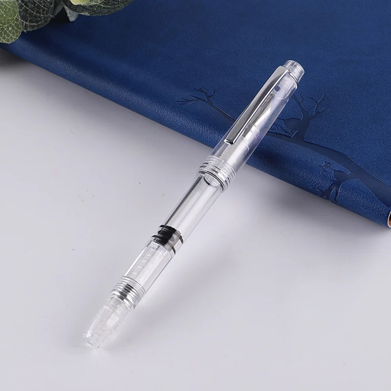 Průhledná píst fontána pero průhledný tuž pero EF F nib extra jemný velký schopnost psaní PR prodej