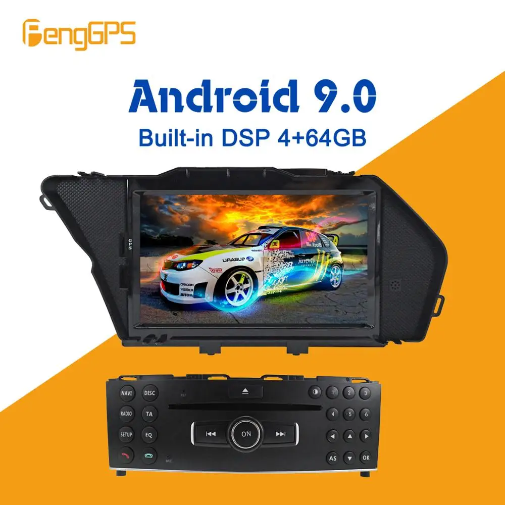 Android 9,0 4+ 64 Гб Встроенный DSP Автомобильный мультимедийный dvd-плеер gps радио для Mercedes Benz GLK X204 GLK 300 GLK350 gps навигация