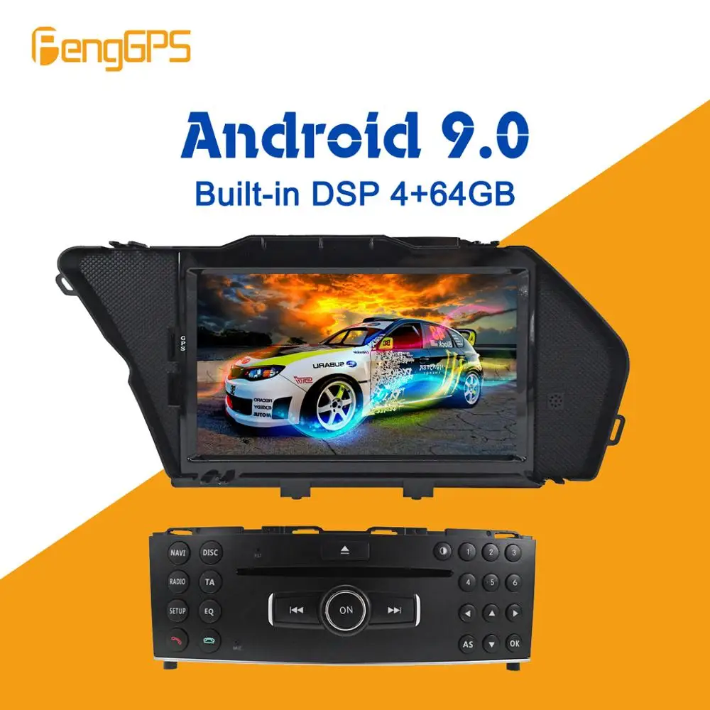 Автомобильный мультимедийный DVD плеер с GPS навигацией Android 9 0 4 + 64 ГБ DSP для Mercedes Benz