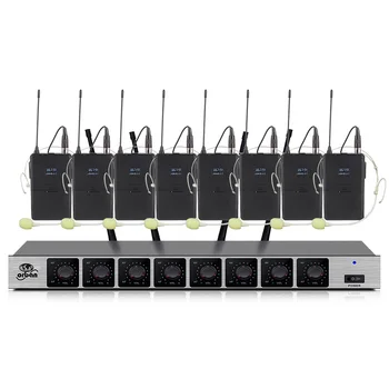 

8-channel wireless microphone system can be equipped with hand-held waist bag conference gooseneck microphone school performance