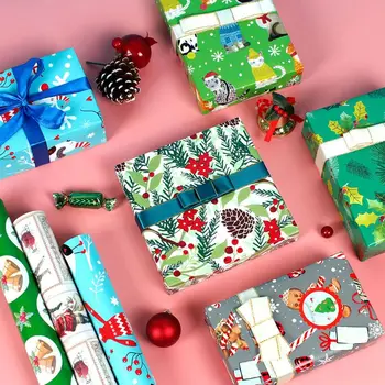 

6 Sheets 50x70cm Gift Wrapping Paper Present DIY Packing Wraps for Xmas Party