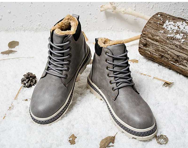 Зимние ботинки для мужчин; зимние ботинки; ботильоны из натуральной кожи; Водонепроницаемая Рабочая зимняя обувь; повседневная мужская обувь; botas hombre