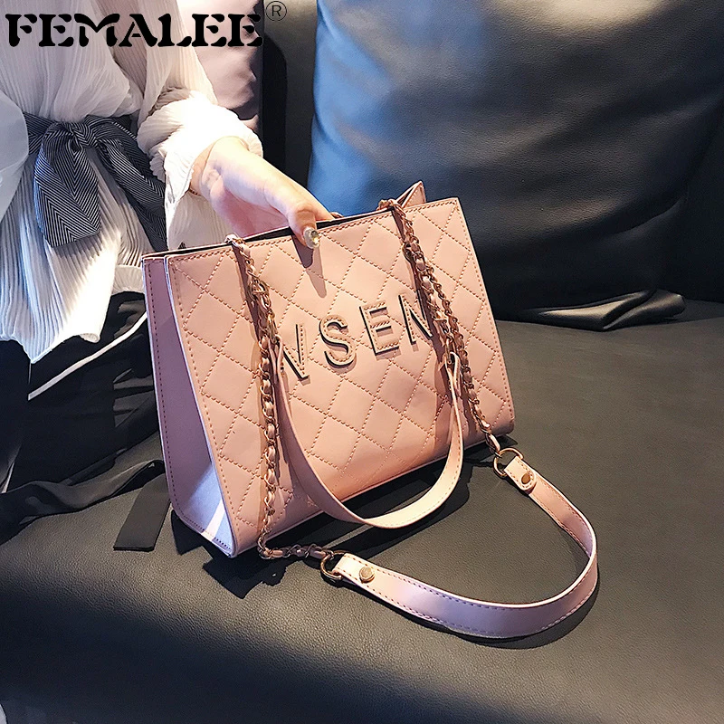 

Lattice Fashion Crossbody Bags for Women 2019 High Capacity Handbag Combo Shoulder Bag PU Leather Women Chains Messenger Bags