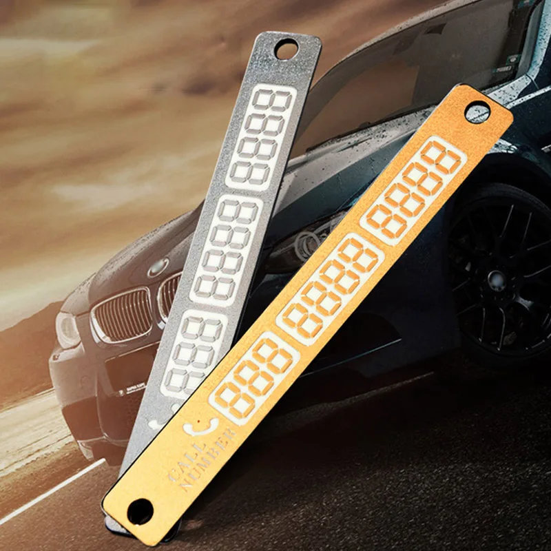 

Temporary Car Parking Card Sticker Telephone Number Card Notification Night Light Sucker Plate Car Styling Phone Number Card
