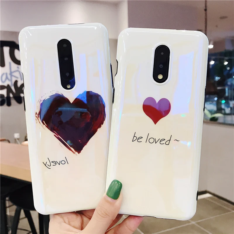 Ins hot love heart чехол для телефона oneplus 7pro зеркальная Силиконовая задняя крышка