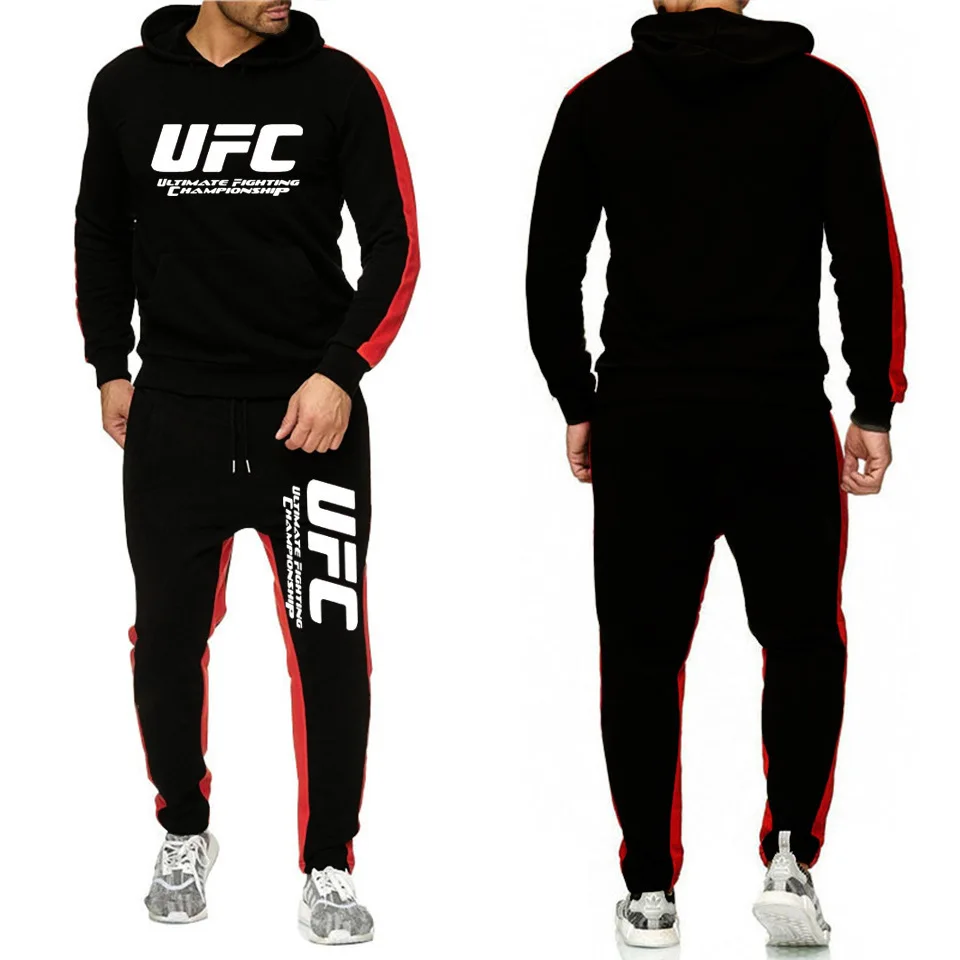 UFC спортивная рубашка набор Ouma Ultimate Fighting с надписью Толстовка+ спортивные штаны комплект из двух предметов Спортивная повседневная мужская