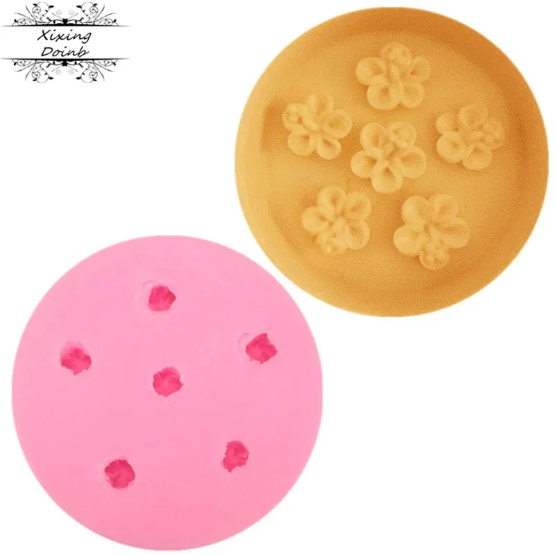 3d Six Hole Mini Flower Shape Silicone Mold Chocolate Candy Mold Cake