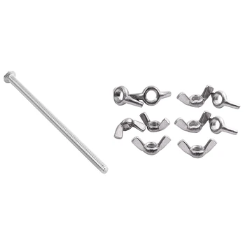 

10pcs Stainless Steel Button Head Screw, Hex Socket Bolts & 10pcs A2/70 (304) Stainless Steel Wing Nuts Butterfly Nuts