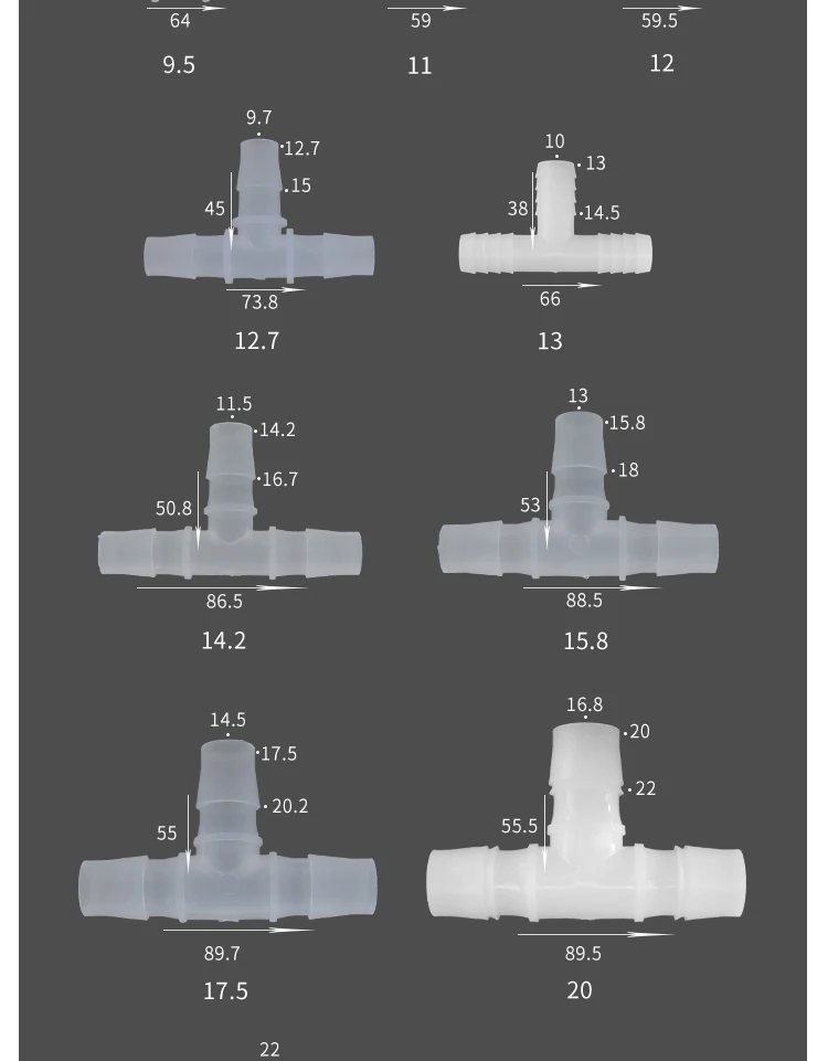 5/20/50/100 шт. разъем тройник для Пластик соединитель из полипропилена пагода футболка микроорошение фитинги воздушный насос аквариума адаптер T разъем