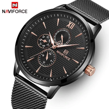 

NAVIFORCE Top Brand Luxury Watches Men Fashion Stainless Steel Watches Male Date Quartz Clock Sports Waterproof Wrist Watch