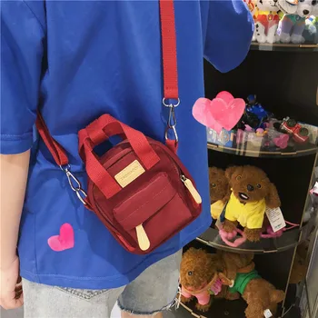 

New Fashion Shoulder Bag Creative Small Fresh Campus Art Leisure Crossbody Bag Tide All Match Hit Color Nylon Mobile Phone Bag