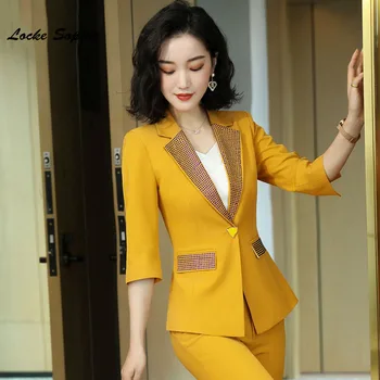 

1pcs Women's Plus size Blazers coats 2020 Spring cotton blend Diamonds Splicing Small Suits jackets ladies Skinny Blazers Suits