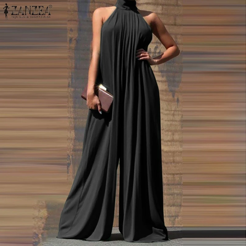 sleeveless wide leg jumpsuit