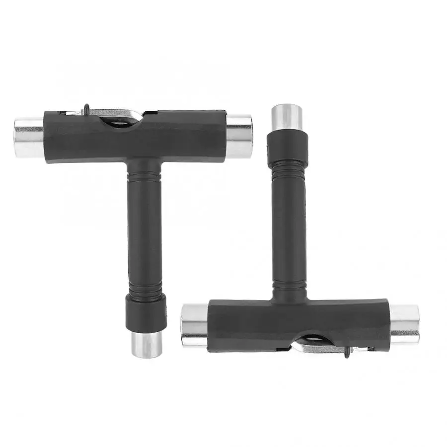 2 Sets Steel Durable Portable Plastic Covered Edge Skateboard T Shape