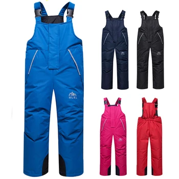 

Boys and girls Ski Pants Winter warm thicken windproof Children Overalls boy Casual Clothing 2020 High Quality Trousers 3-8 year