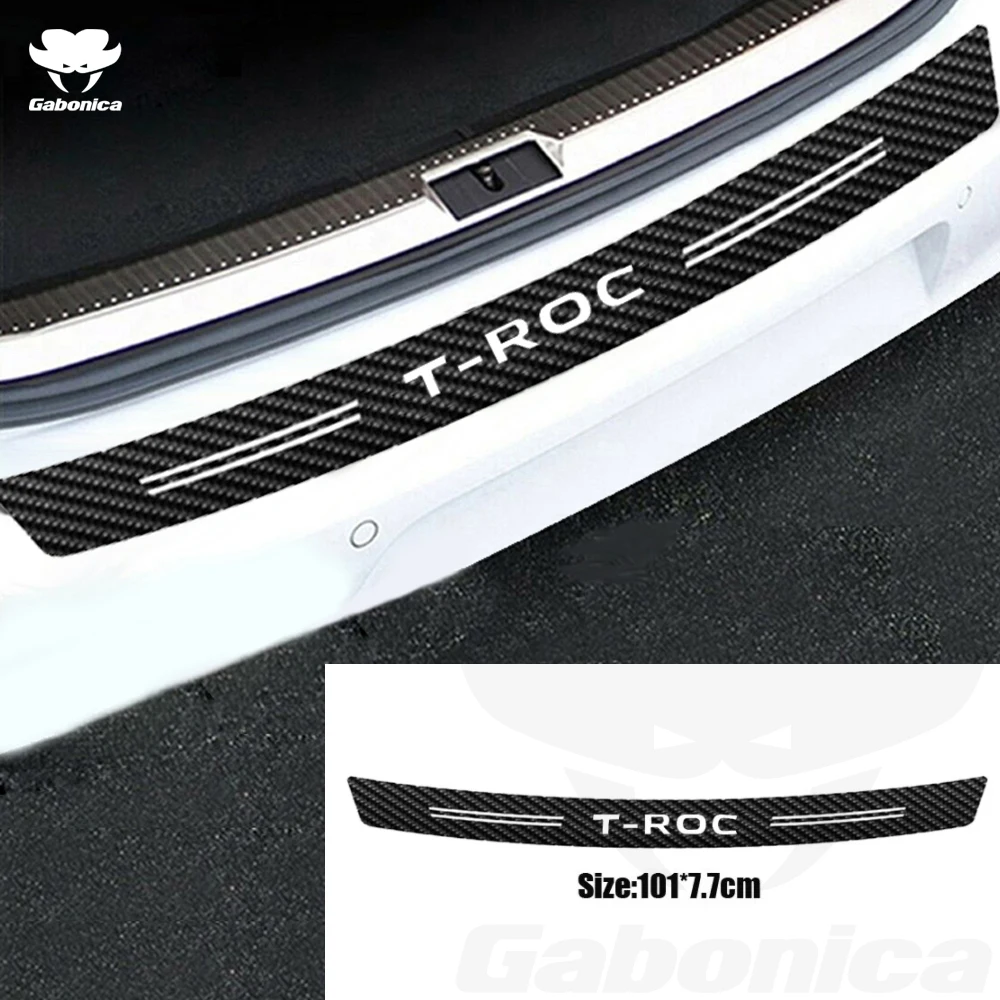 Наклейка на дверные пороги заднего бампера автомобиля из углеродного волокна